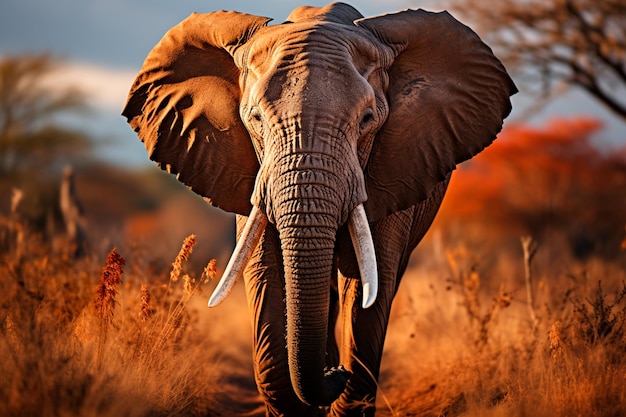Imagem de um Elefante Gracioso, Imponente e Sereno da Savana Africana