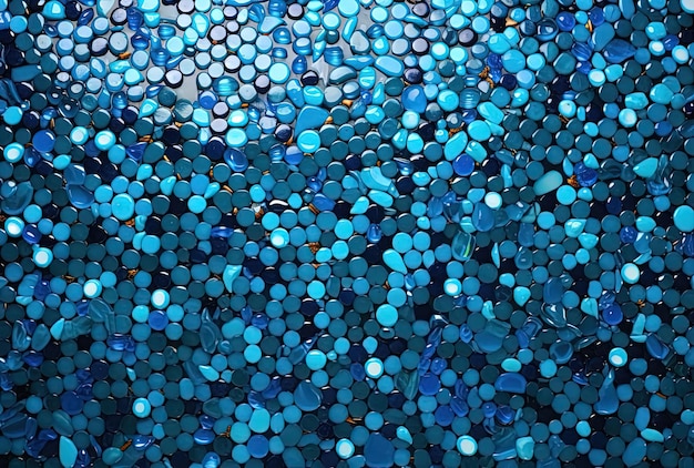 imagem de um fundo azul com contas no estilo de coloração pointillist