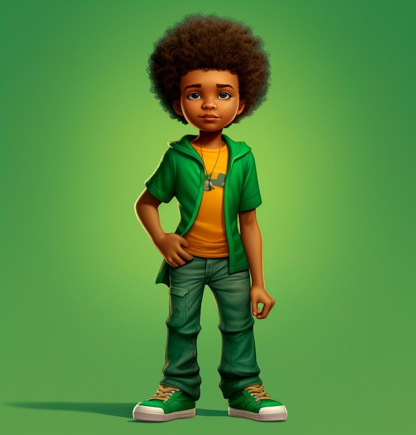 imagem de um garotinho fofo com cabelo afro