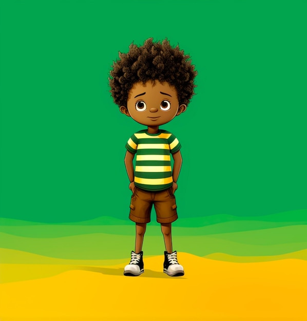 imagem de um garotinho fofo com cabelo afro