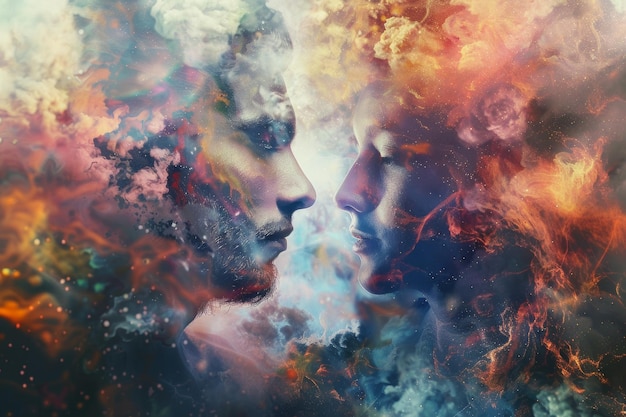 imagem de um homem e uma mulher retratando conexão de amor e parceria