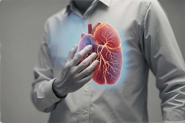 imagem de um homem segurando seus pulmões ai gerado