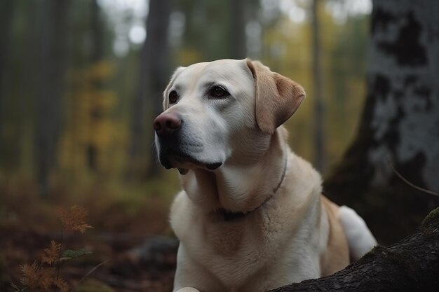 Imagem de um lindo cachorro labrador marrom sentado Ilustração de animais de estimação IA generativa