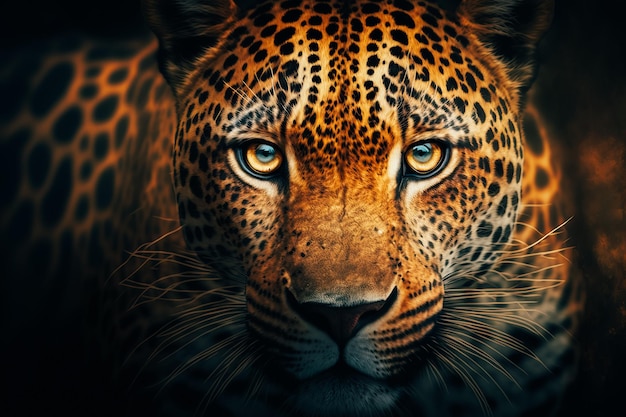 Imagem de um majestoso leopardo capturado em seu habitat natural