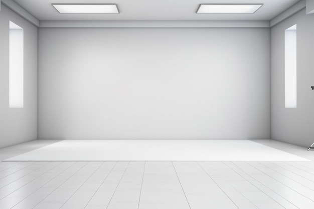 imagem de um pano de fundo quarto branco estúdio vazio AI generativa