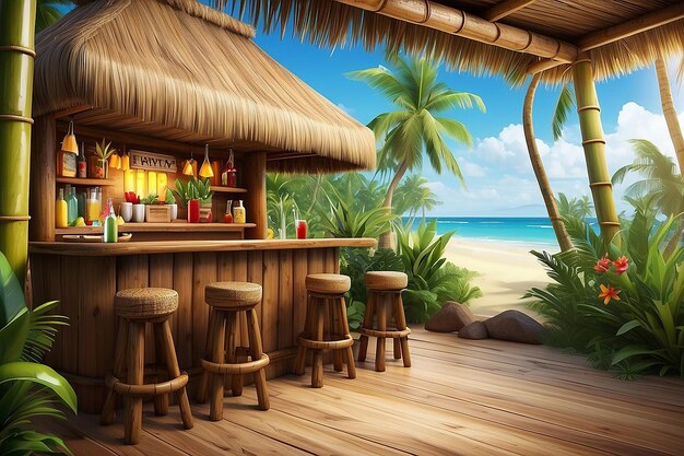 Imagem de um Tiki Bar Tropical