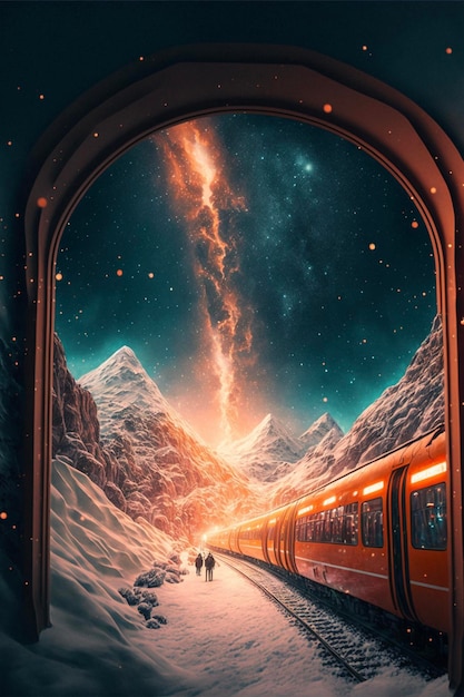 Imagem de um trem passando por um túnel