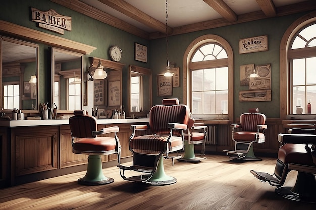 Imagem de uma barbearia vintage