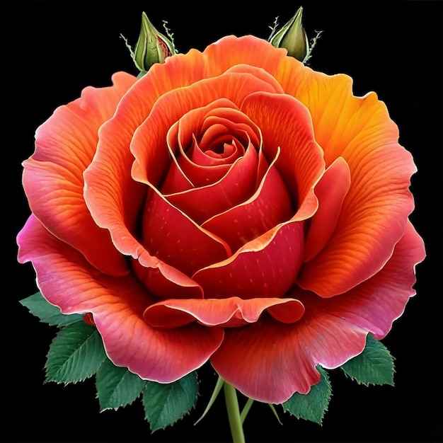Imagem de uma bela flor de rosa vermelha abstrata
