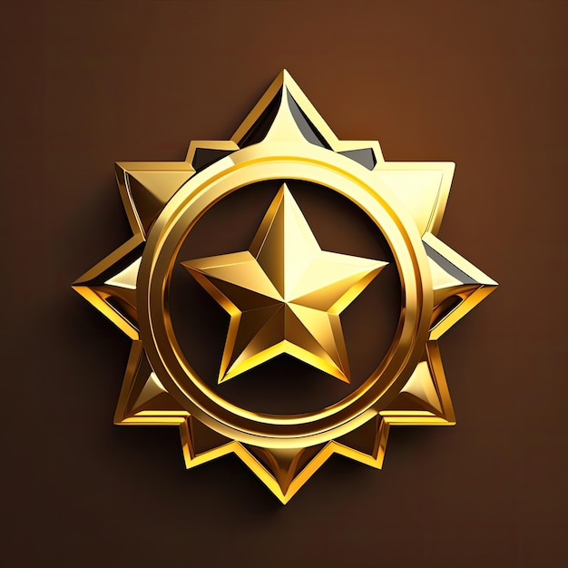 Foto imagem de uma estrela dourada realista
