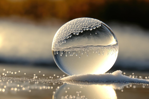 Imagem de uma gota de água congelada no ar