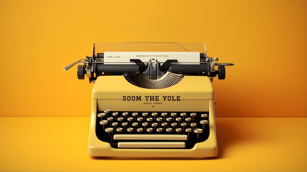 Imagem de uma máquina de escrever vintage com a frase