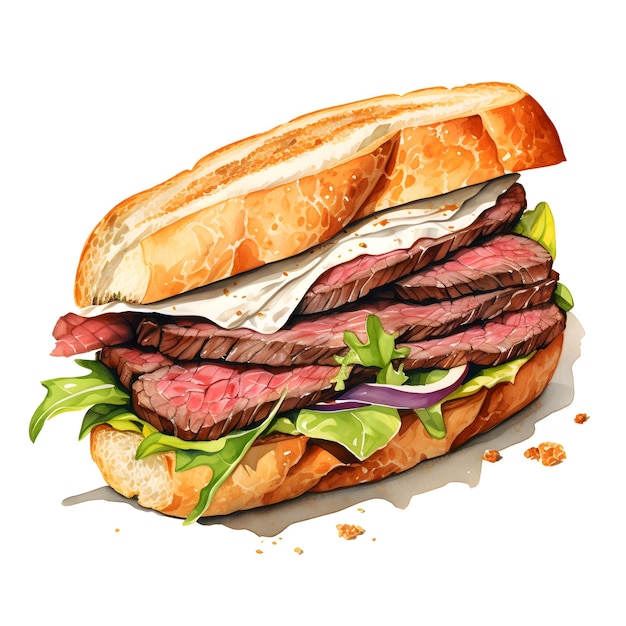 Foto imagem de uma sanduíche de pastrami