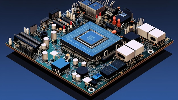 Imagem de uma unidade de processador com controle de chip principal