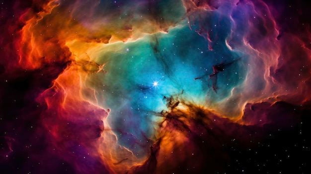 Imagem detalhada de nebulosa colorida de alta resolução do Telescópio Espacial James Webb