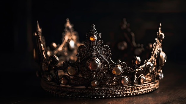 Imagem discreta da bela rainha da fantasia ou coroa do rei com tecnologia Generative AI