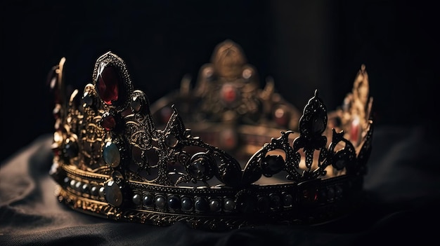 Imagem discreta da bela rainha da fantasia ou coroa do rei com tecnologia Generative AI