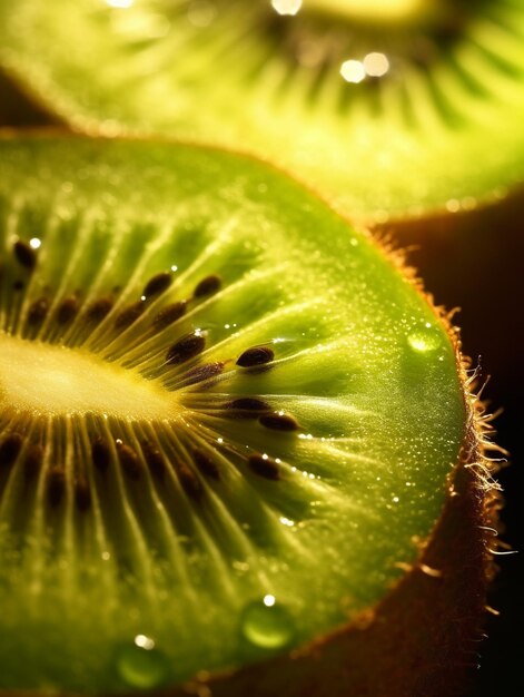 Foto imagem dissecada de kiwi doce