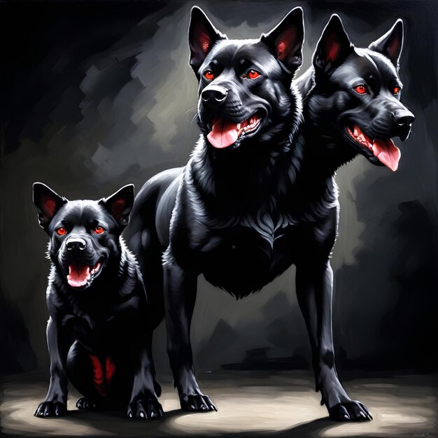 Foto imagem do cão cerberus desmontado