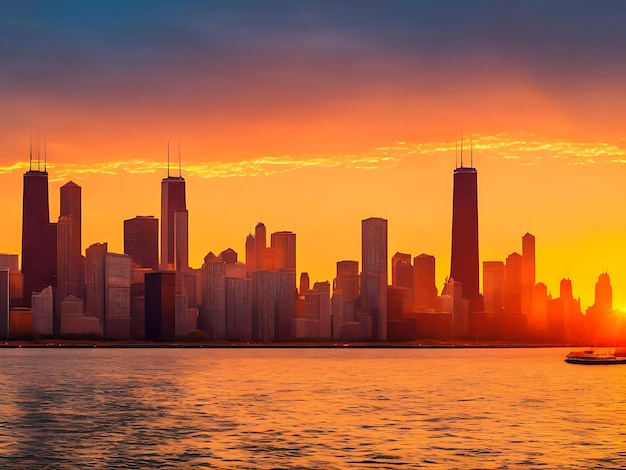 Foto imagem do horizonte de chicago