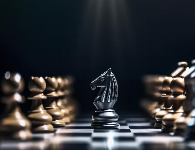 Foto imagem do jogo de xadrez liderança de estratégia de competição de negócios e conceito de sucesso