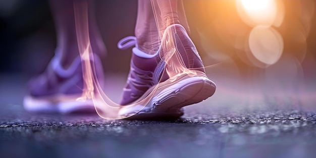 Foto imagem do pé destacando o calcanhar com fasciite plantar que causa dificuldade em andar conceito condição do pé fasciite plantar dor no calcanhar dificuldade em andar podologia
