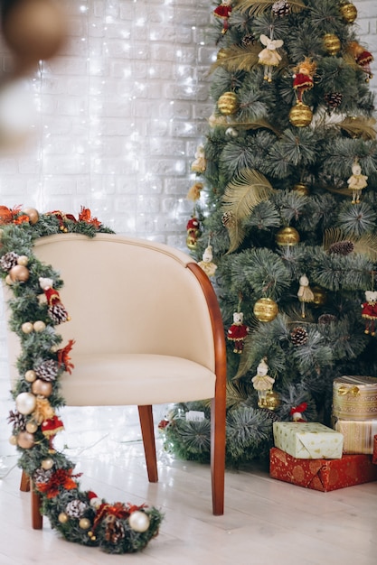 Foto imagem do quarto decorado com natal