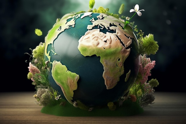 Imagem ecológica Terra coberta de verde
