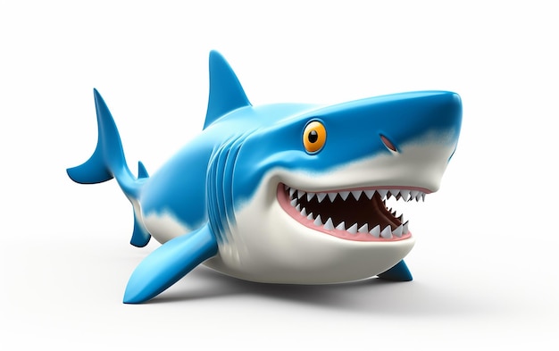 Imagem em 3D de um tubarão