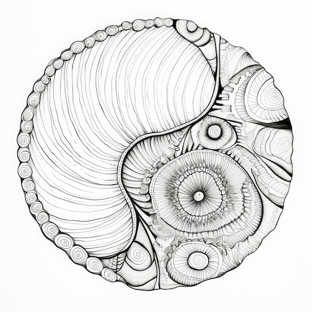 Foto imagem em preto e branco de um abalone