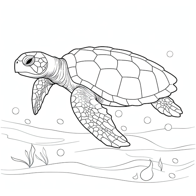 Foto imagem em preto e branco de uma tartaruga marinha verde