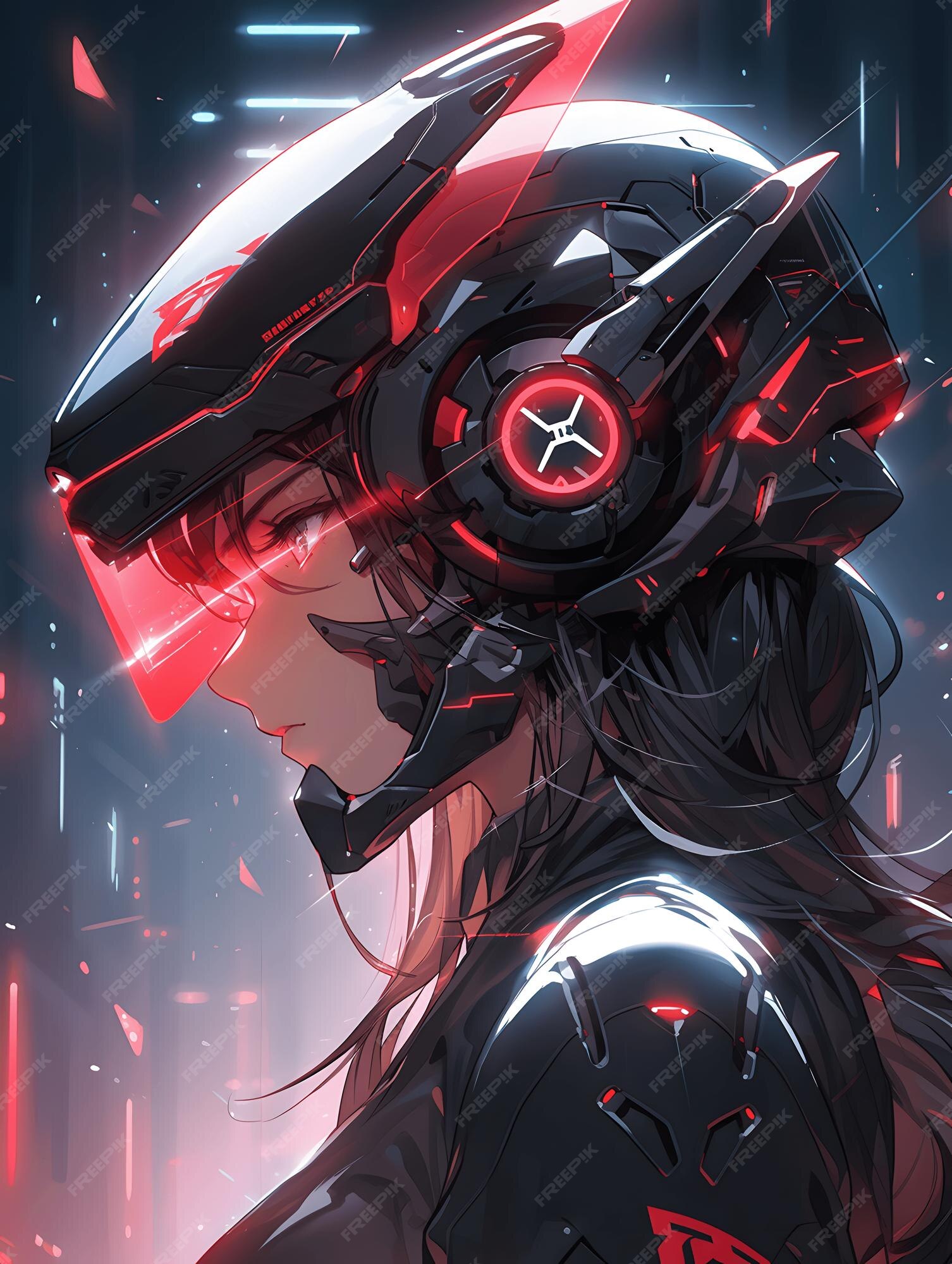 Garota estilo anime cyberpunk