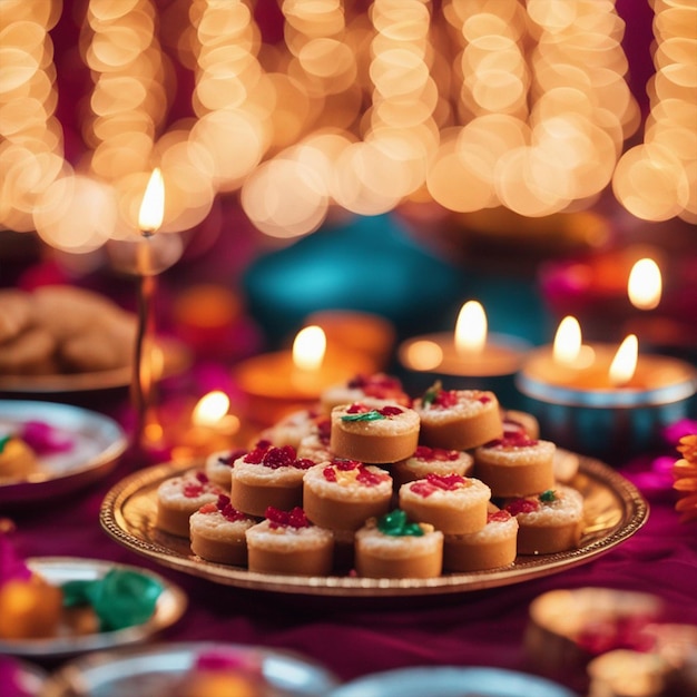 Foto imagem feliz da celebração do festival tradicional doce de diwali