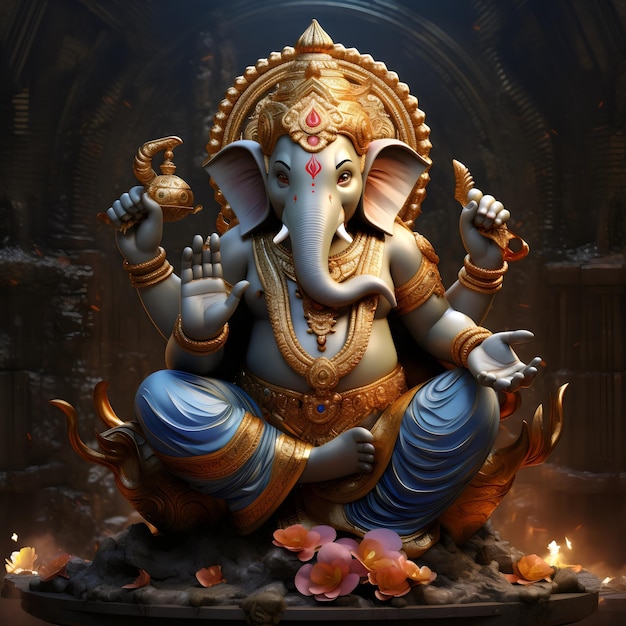 Imagem fofa de Ganpati com um fundo bonito