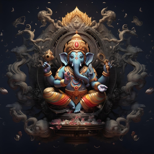 Imagem fofa de Ganpati com um fundo bonito