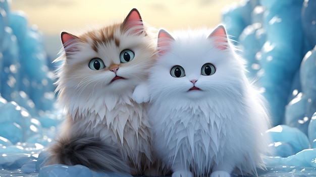imagem fotográfica de papel de parede HD de gato branco