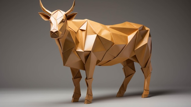 imagem fotográfica de papel de parede HD de vaca origami brincalhona