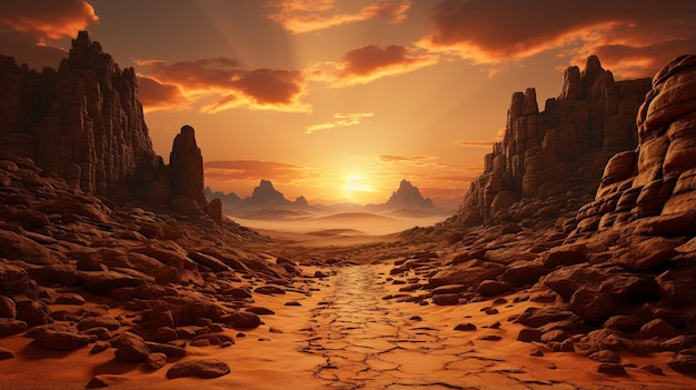 imagem fotográfica do papel de parede HD do pôr do sol do deserto