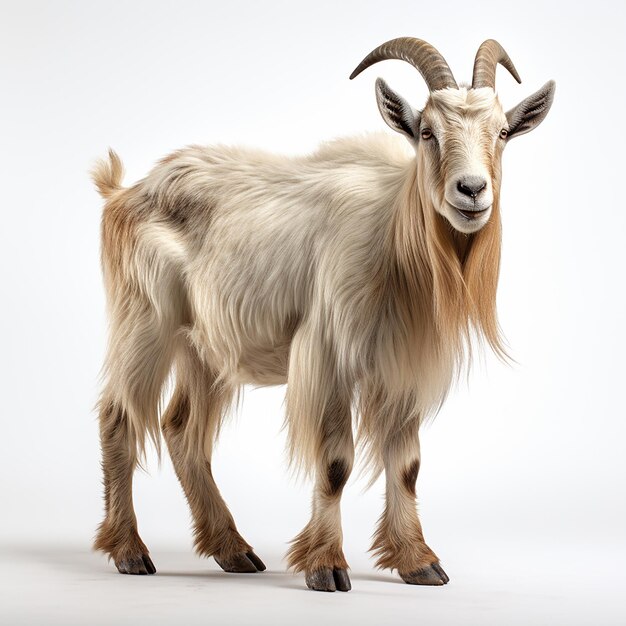 Imagem fotorrealística Majestic Goat FullBody em branco sólido