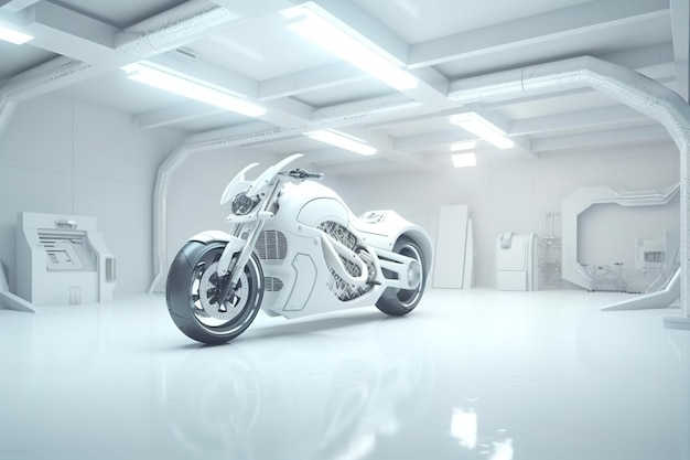Imagem futurista de design de conceito de motocicleta por IA generativa