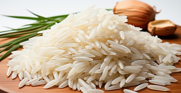 Imagem gerada pela IA de arroz branco de grãos longos