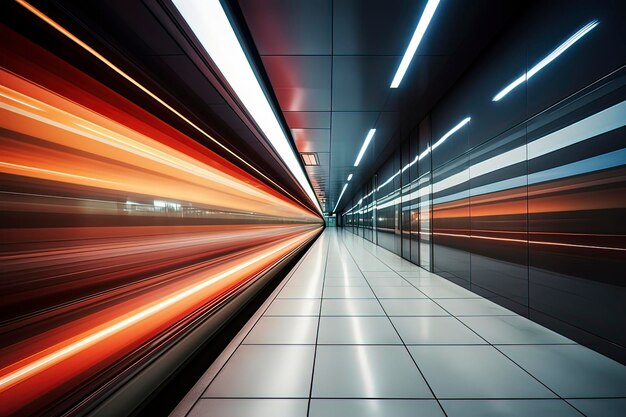 Foto imagem gerada pela tecnologia de ia do túnel do metrô