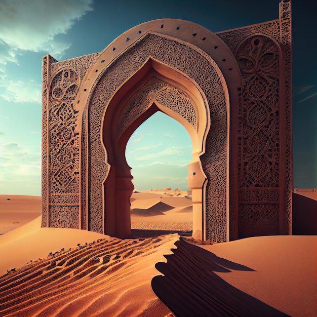 Imagem gerada por Ai da arquitetura do arco da mesquita