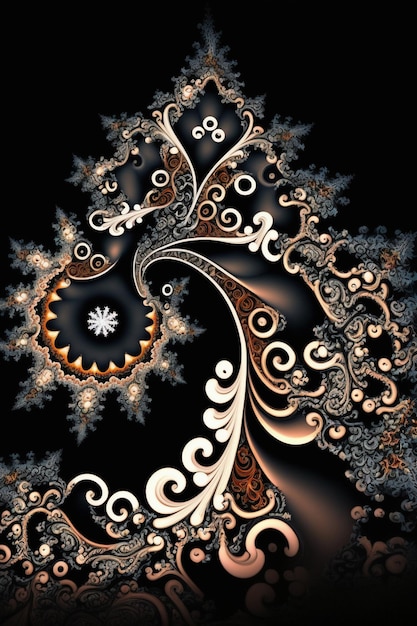 Imagem gerada por computador de uma árvore em um fundo preto generative ai