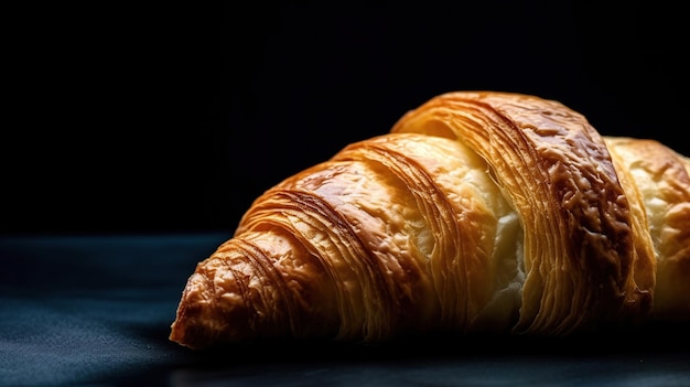 Imagem gerada por IA de croissant fresco