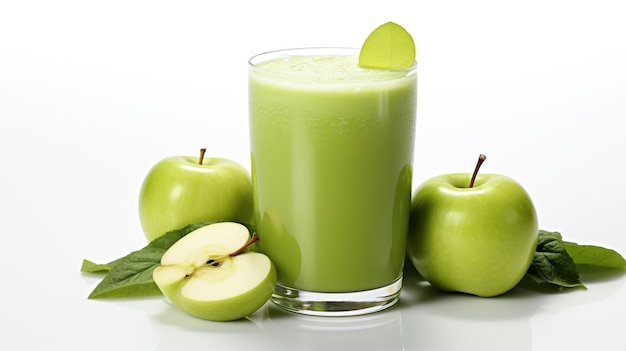 Imagem gerada por IA de suco de maçã verde fresco
