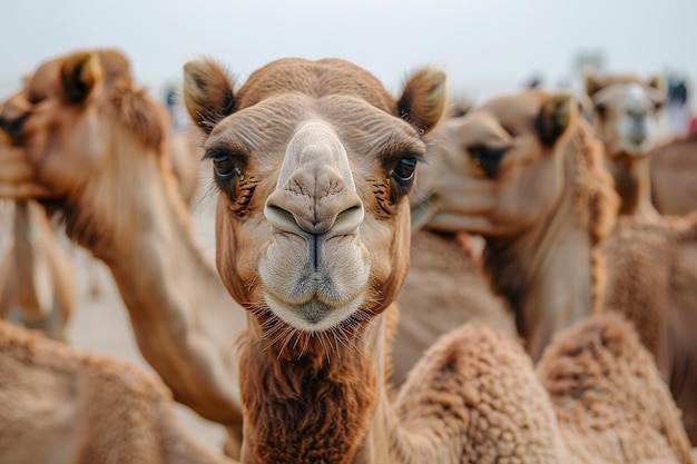 Imagem gerada por IA de um camelo no Oriente Médio para a celebração do Eid Al Adha