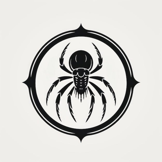 Imagem gerada por IA em preto e branco do logotipo da aranha