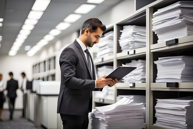 Imagem gerativa de IA de gerenciamento de escritório corporativo da Paperbases