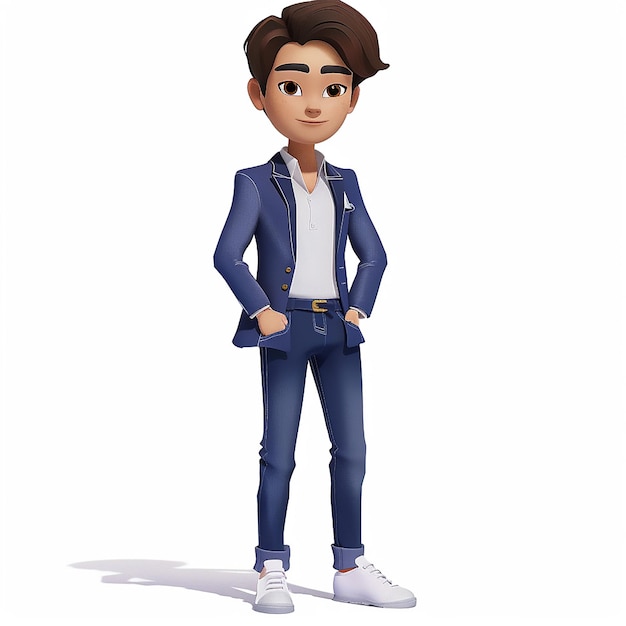 Imagem grátis Adorável desenho animado 3D de um homem asiático de 25 anos de idade Ilustração de estilo bonito para vários profissionais